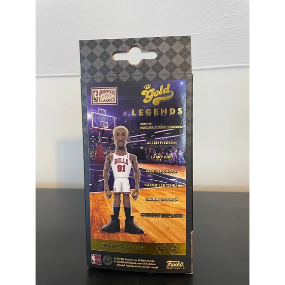 Funko NBA Gold Legends Bulls Dennis Rodman Premium Vinyl Figure HardwoodClassics - Picture 3 of 8